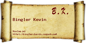 Bingler Kevin névjegykártya